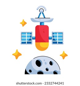 Icono plano moderno de la estación espacial 