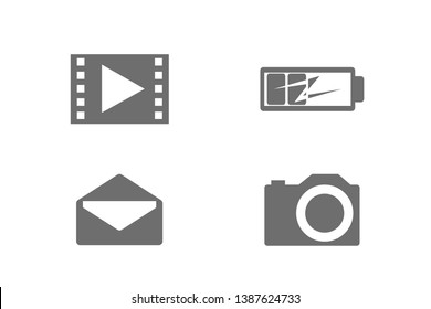 Conjunto moderno de tecnología de iconos planos.
Concepto de tecnología digital, ilustración vectorial.