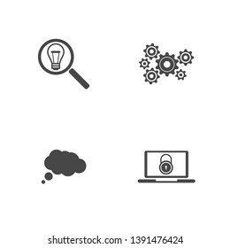 Modernes Set für flache Icon-Technologie.
Digitales Technologiekonzept, Vektorgrafik. Unternehmenssymbole.