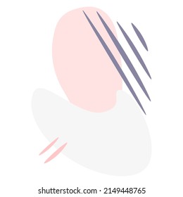 Modern flat icon template illustration in pink, soft blue, purple and dark gray or black with spots, shapes, lines and dots decoration for cards, banners, posters, stickers