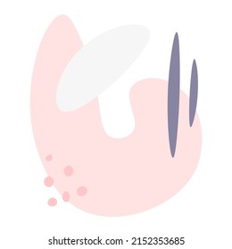 Modern flat icon template illustration in pink, soft blue, purple and dark gray or black with spots, shapes, lines and dots decoration for cards, banners, posters, stickers