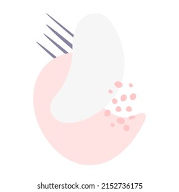 Modern flat icon template illustration in pink, soft blue, purple and dark gray or black with spots, shapes, lines and dots decoration for cards, banners, posters, stickers