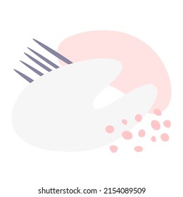 Modern flat icon template illustration in pink, soft blue, purple and dark gray or black with spots, shapes, lines and dots decoration for cards, banners, posters, stickers