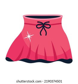 Modern Flat Icon Of A Tennis Skirt