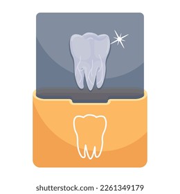 Icono plano moderno del xray dental 