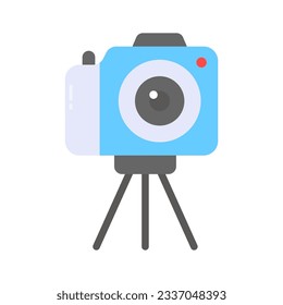 Icono plano moderno de cámara trípode de estilo editable, concepto de fotografía profesional