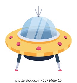A modern flat icon of ufo 