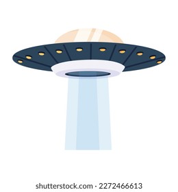 A modern flat icon of ufo 