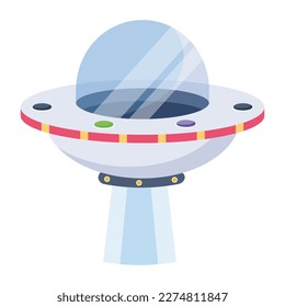 A modern flat icon of ufo 