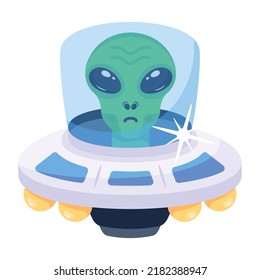 Modern flat icon vector of alien 