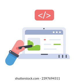 Modern flat icon of visual designing 