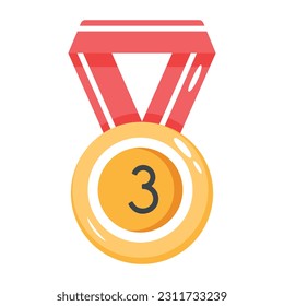 Moderne, flache Ikone der Siegermedaille 