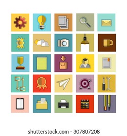 Modern flat icons set