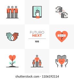 Modern flat icons set of best friends, friendship culture, happiness. Unique color flat graphics elements stroke lines. Premium quality vector pictogram concept for web, logo, branding, infographics.