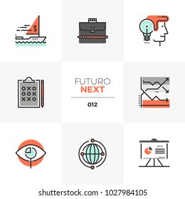 Modern flat icons set of investment strategy, ways of making money . Unique color flat graphics elements with stroke lines Premium quality vector pictogram concept for web, logo, branding, infographic