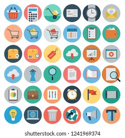 Modern flat icons set. Online Shopping.