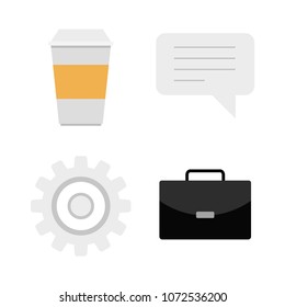 Modern flat icons vector collection in stylish colors of web design objects, business, office and marketing items. Isolated on white background. 