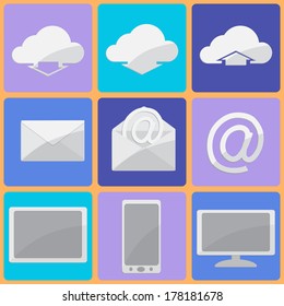Colección vectorial de iconos planos modernos