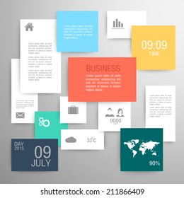 Modern flat icons vector collection with long shadow effect in stylish colors of web design objects, business, office and marketing items. Isolated on white background.