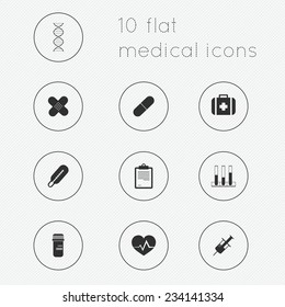 Modern flat icons vector collection of medical theme. Isolated on white background.