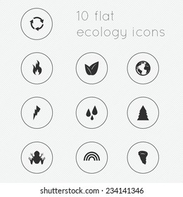 Modern flat icons vector collection  of ecology theme. Isolated on white background.