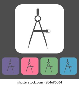 Modern flat icons vector collection of  compasses elements