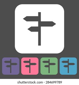 Modern flat icons vector collection of  Blank road signs elements