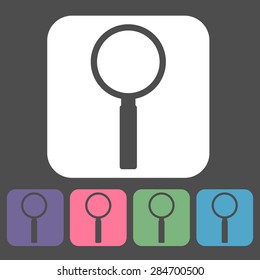 Modern flat icons vector collection of Magnifying Glass elements