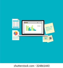 Modern flat icons vector collection with long shadow effect in stylish colors of web design objects, business, office and marketing items. Isolated on white background.