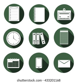 Modern flat icons vector collection with long shadow effect. Isolated on white background.