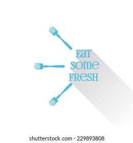 Modern flat icon,with forks.  Can be used for logo design or business icon.