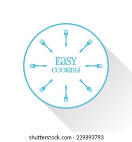 Modern flat icon,with forks. Geometric shape. Can be used for logo design or business icon.