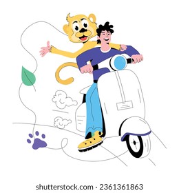 Modern flat illustration of animal day 