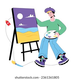 Modern flat illustration of art day 