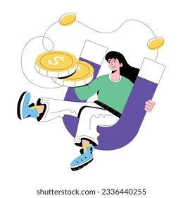 Modern flat illustration of attract money 