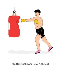 Modern flat illustration of boxer, ready to use vector