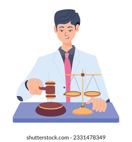 Modern flat illustration of business law 