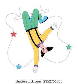 Modern flat illustration of circus swing