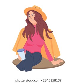Ilustración plana moderna de la pausa para el café 