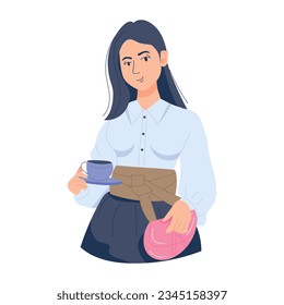 Ilustración plana moderna del tiempo de café 