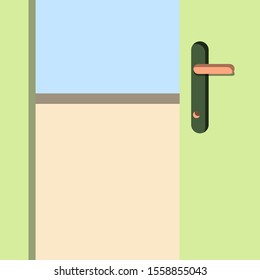 Modern flat illustration of door. Interior Design . Gradient full colour.