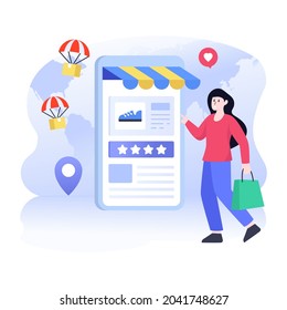 A modern flat illustration of drop shipping, editable vector 