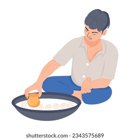Modern flat illustration of making sweet
