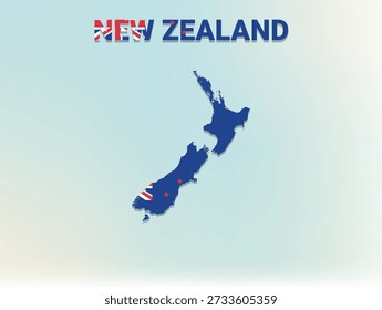 A modern flat illustration of the map of _ filled with its national flag