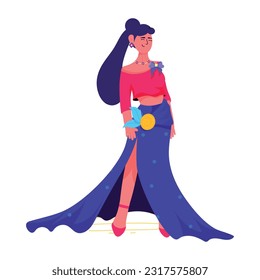 Modern flat illustration of model