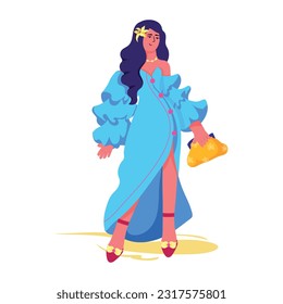 Modern flat illustration of model look 
