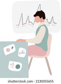 Ilustración plana moderna sobre el tema del trabajo de oficina y el inicio para el diseño web. Un conjunto de interfaces de usuario y UX para la interfaz de usuario.