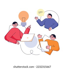 Modern flat illustration of online meeting 