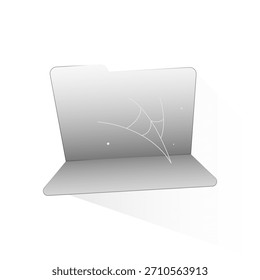 modern flat illustration of open empty folder. no files, missing data, empty storage, or unavailable documents. for UI placeholders, error pages, empty states, file management apps, digital storage