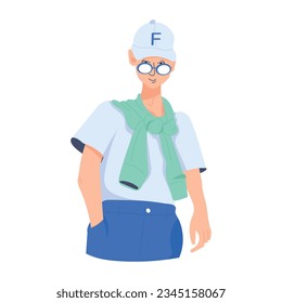 Modern flat illustration of school student 